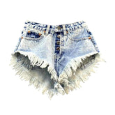 Gebleichte Distressed-Jeansshorts